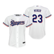 Youth Nike Texas Rangers #23 Mike Minor White Game Authentic Stitched MLB jersey
