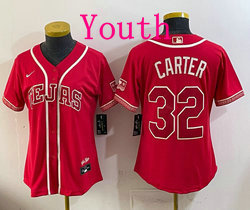 Youth Nike Texas Rangers #32 Evan Carter Red 2026 City MLB Jersey