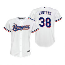 Youth Nike Texas Rangers #38 Danny Santana White Game Authentic Stitched MLB jersey