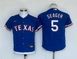 Youth Nike Texas Rangers #5 Corey Seager Light Blue Texas Authentic Stitched MLB Jersey