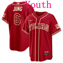 Youth Nike Texas Rangers #6 Josh Jung Red 2026 City MLB Jersey