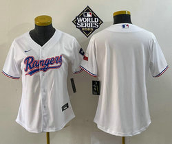 Youth Nike Texas Rangers Blank White 2023 World Series Game Authentic Stitched MLB jersey