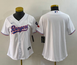 Women's Nike Texas Rangers Blank White Game Authentic Stitched MLB jersey
