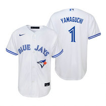 Youth Nike Toronto Blue Jays #1 Shun Yamaguchi White Game Authentic Stitched MLB Jersey