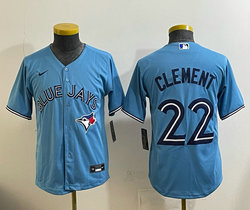 Youth Nike Toronto Blue Jays #22 Ernie Clement Light Blue Baseball Jersey