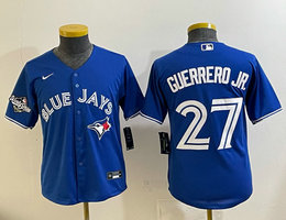 Youth Nike Toronto Blue Jays #27 Vladimir Guerrero Jr. Blue 2025 MLB World Series Patches MLB Jersey