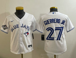 Youth Nike Toronto Blue Jays #27 Vladimir Guerrero Jr. White 2025 MLB World Series Patches Jersey