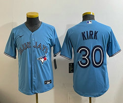 Youth Nike Toronto Blue Jays #30 Alejandro Kirk Light Blue Baseball Jersey