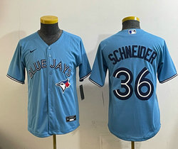 Youth Nike Toronto Blue Jays #36 Davis Schneider Light Blue Baseball Jersey
