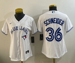 Youth Nike Toronto Blue Jays #36 Davis Schneider White Baseball Jersey