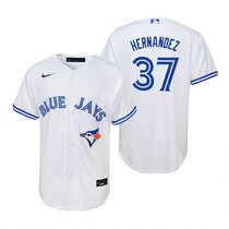Youth Nike Toronto Blue Jays #37 Teoscar Hernandez White Game Authentic Stitched MLB Jersey