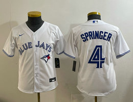 Youth Nike Toronto Blue Jays #4 George Springer White Authentic Stitched MLB Jersey