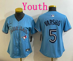 Youth Nike Toronto Blue Jays #5 Daulton Varsho Light Blue MLB Jersey