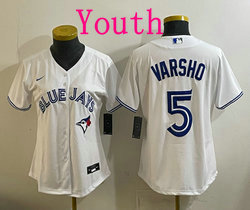 Youth Nike Toronto Blue Jays #5 Daulton Varsho White MLB Jersey