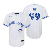 Youth Nike Toronto Blue Jays #99 Hyun-Jin Ryu White Game Authentic Stitched MLB Jersey