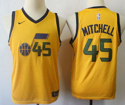 Youth Nike Utah Jazz #45 Donovan Mitchell Gold Game Authentic Stitched NBA Jersey
