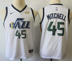 Youth Nike Utah Jazz #45 Donovan Mitchell White Game Authentic Stitched NBA Jersey