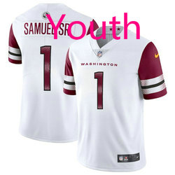 Youth Nike Washington Commanders #1 Deebo Samuel Sr White Authentic Stitched NFL Jersey