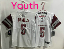 Youth Nike Washington Commanders #5 Jayden Daniels White Football Jersey