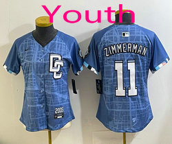 Youth Nike Washington Nationals #11 Ryan Zimmerman Blue Joint Stitched MLB Jersey