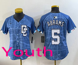 Youth Nike Washington Nationals #5 CJ Abrams Blue Joint Stitched MLB Jersey