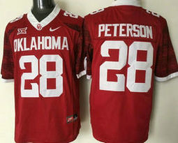 Youth Oklahoma Sooners #28 Adrian Peterson Red New Authentic Stitched NCAA Jerseys