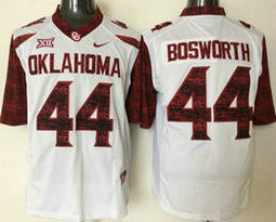 Youth Oklahoma Sooners #44 Brian Bosworth White Authentic Stitched NCAA Jerseys