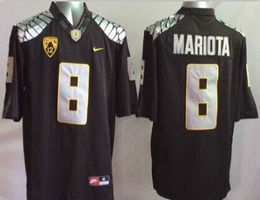 Youth Oregon Ducks #8 Marcus Mariota Black Authentic Stitched College Football Jersey