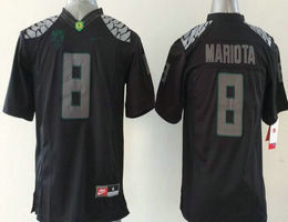 Youth Oregon Ducks #8 Marcus Mariota Black Authentic Stitched College Football Jerseys
