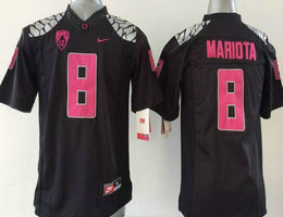 Youth Oregon Ducks #8 Marcus Mariota Black pink number Authentic Stitched NCAA Jerseys