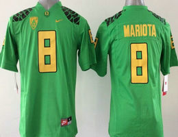 Youth Oregon Ducks #8 Marcus Mariota Green Authentic Stitched College Football Jersey