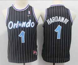 Youth Orlando Magic #1 Penny Hardaway Black Throwback Authentic Stitched NBA jersey