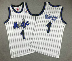 Youth Orlando Magic #1 Tracy McGrady White Throwback Authentic Stitched NBA jersey