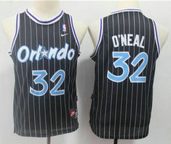 Youth Orlando Magic #32 Shaquille O'Neal Black Throwback Authentic Stitched NBA jersey