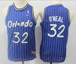 Youth Orlando Magic #32 Shaquille O'Neal Blue Throwback Authentic Stitched NBA jersey