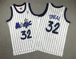 Youth Orlando Magic #32 Shaquille O'Neal White Throwback Authentic Stitched NBA jersey