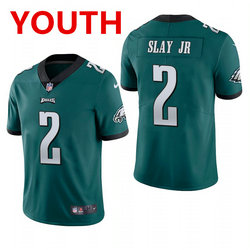 Youth Philadelphia Eagles #2 Darius Slay Jr Green Vapor Untouchable Authentic Stitched NFL Jersey