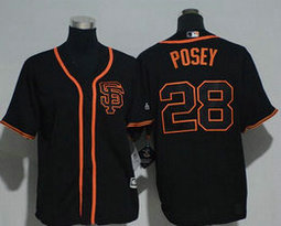 Youth San Francisco Giants #28 Buster Posey Black Authentic stitched MLB jersey