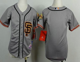 Youth San Francisco Giants Blank Grey Authentic stitched MLB jersey