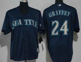 Youth Seattle Mariners #24 Ken Griffey blue New Majestic Authentic Stitched MLB Jersey