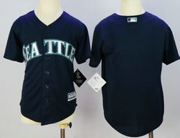 Youth Seattle Mariners Blank Navy New Majestic Authentic Stitched MLB Jersey