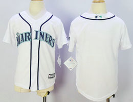 Youth Seattle Mariners Blank White New Majestic Authentic Stitched MLB Jersey
