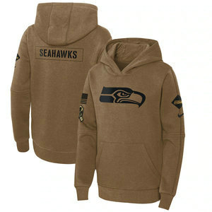 Youth Seattle Seahawks 2023 Camo Salute To Service Pullove Hoodie