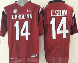 Youth South Carolina Fighting Gamecocks #14 Connor Shaw Red Authentic Stitched College Football Jersey