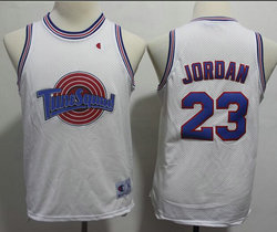 Youth Space Jam Tune Squad #23 Michael Jordan White Mesh Authentic Stitched NBA Jersey