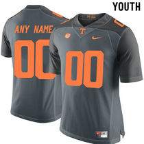 Youth Tennessee Volunteers Customized College Grey Authentic Stitched NCAA Jersey