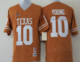 Youth Texas Longhorns #10 Vince Young Orange Authentic Stitched College Football Jersey