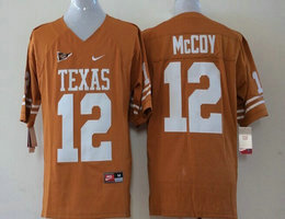 Youth Texas Longhorns #12 Colt McCoy Orange Authentic Stitched College Football Jersey