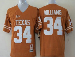 Youth Texas Longhorns #34 Ricky Williams Orange Authentic Stitched College Football Jersey