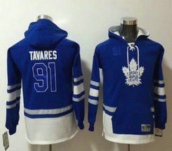 Youth Toronto Maple Leafs #91 John Tavares All Stitched Hooded Sweatshirt